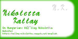 nikoletta kallay business card